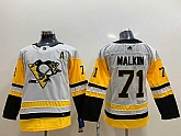 Youth Penguins 71 Evgeni Malkin White Adidas Jersey